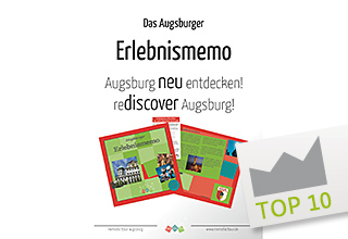 Link zur Seite „memofacttour augsburg“ (Ein Plakat mit dem "Erlebnismemo" - das Produkt der Schülerfirma "memofacttour augsburg")