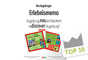 Link zur Seite „memofacttour augsburg“ (Ein Plakat mit dem "Erlebnismemo" - das Produkt der Schülerfirma "memofacttour augsburg")