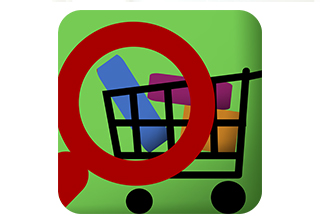 Link zur Seite „Good Finder“ (Logo der App Good Finder zeigt schematischen Einkaufswagen mit Produkten darin)