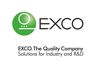 Logo des Unternehmens EXCO, Auschrift: EXCO The Quality Company Solutions for Industry an R&D