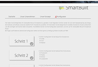 Screenshot der SmartBuilt Website
