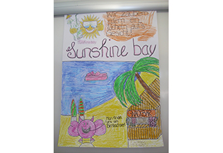 Bild zeigt Werbeplakat von Sunshine Bay