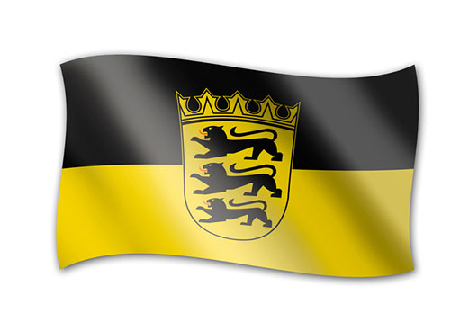 Fahne mit Wappen des Landes Baden-Württemberg