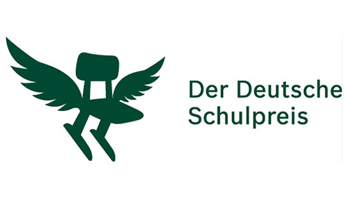 Logo vom Deutschen Schulpreis, Aufschrift in grüner Schrift: Der Deutsche Schulpreis