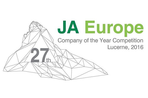 Logo JA Europe Company of the Year Competition 2016, Aufschrift: JA Europe Company of the Year Competition Lucerne, 2016