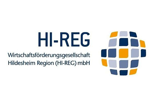 Logo der HI-REG, Aufschrift: HI-REG Wirtschaftsförderungsgesellschaft Hildesheim Region (HI-REG) mbH