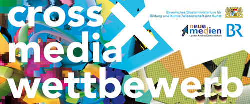 Logo vom crossmedia-wettbewerb, Aufschrift: cross media wettbewerb