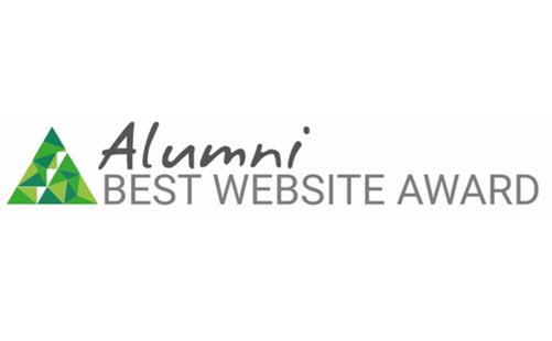 Logo vom Alumni Best Website Award, Aufschrift: Alumni Best Website Award
