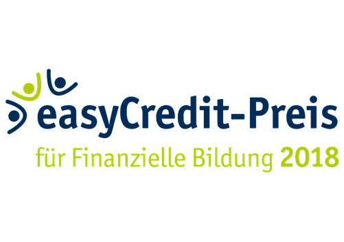 Logo vom easyCredit-Preis, Aufschrift: easyCredit-Preis für Finanzielle Bildung 2018