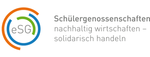 Logo des Projekts Schülergenossenschaften; Aufschrift: eSG Schülergenossenschaften nachhaltig wirtschaften - solidarisch handeln