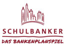 Logo von des Bankenplanspiels SCHULBANKER, Aufschrift: SCHULBANKER Das Bankenplanspiel
