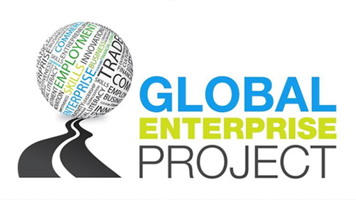 Logo von der National Global Enterprise Project Challenge, Aufschrift: Global Enterprise Projekt