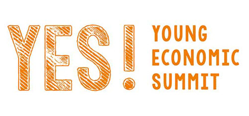 Logo vom YES!-Young Economic Summit; Aufschrift: YES!-Young Economic Summit