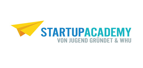 Logo der Startup Academy von Jugend gründet und WHU; Aufschrift: Startup Academy von Jugend gründet & WHU