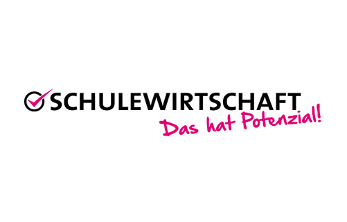 Logo des SCHULEWIRTSCHAFT-Preises, Aufschrift: SCHULEWIRTSCHAFT Das hat Potenzial
