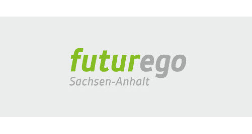Logo des Schülerwettbewerbs futurego, Aufschrift: futurego Sachsen-Anhalt